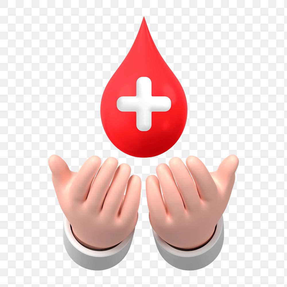 PNG 3D blood donation, element illustration, transparent background