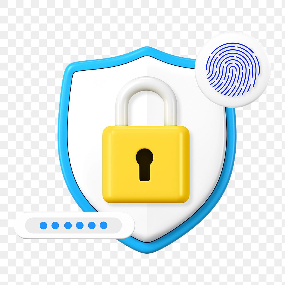 PNG 3D biometric security, element illustration, transparent background