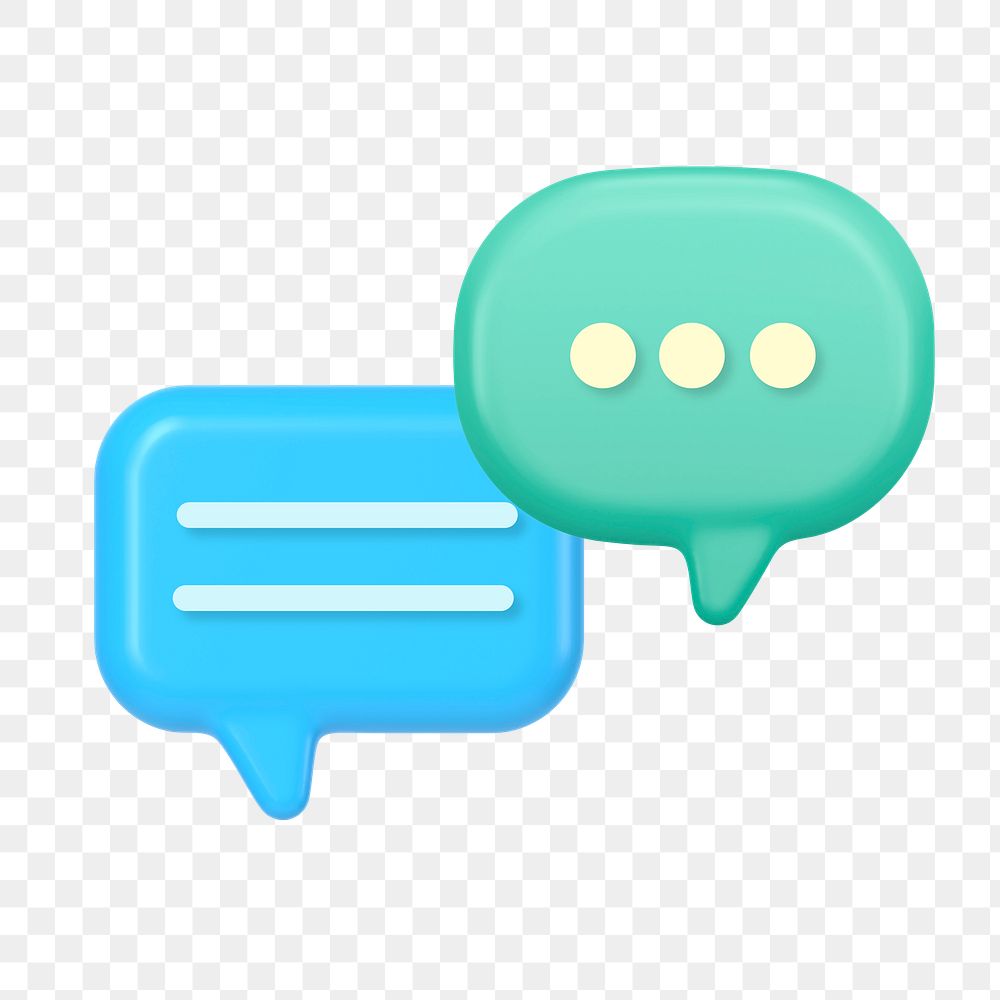 PNG 3D speech bubble, element illustration, transparent background