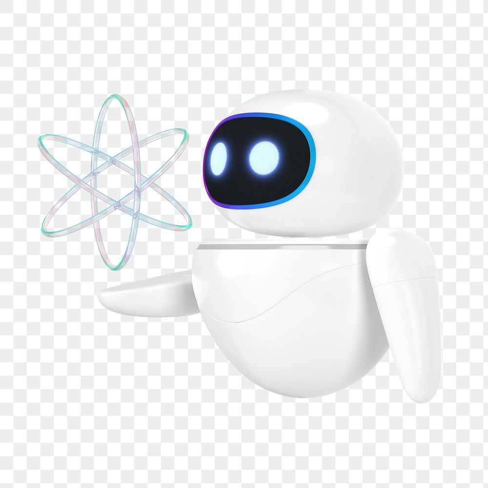 PNG 3D ai robot, element illustration, transparent background