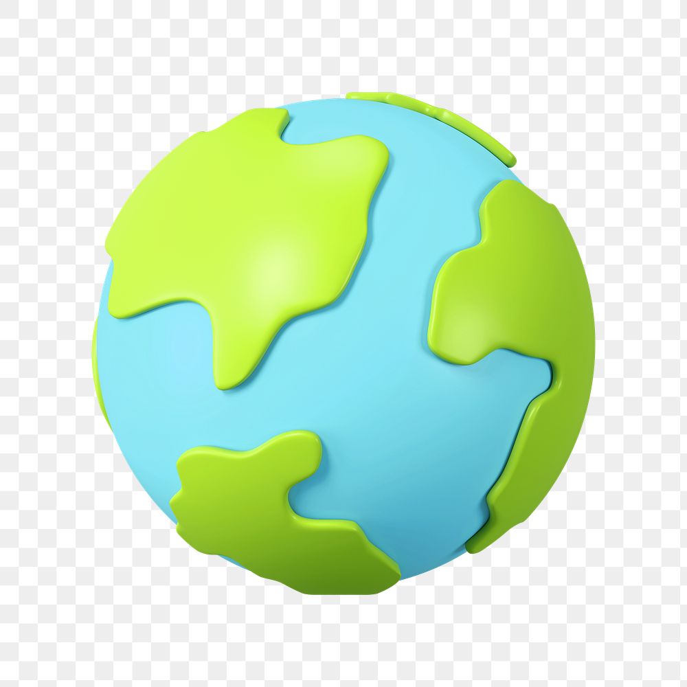 PNG 3D Earth globe, element illustration, transparent background