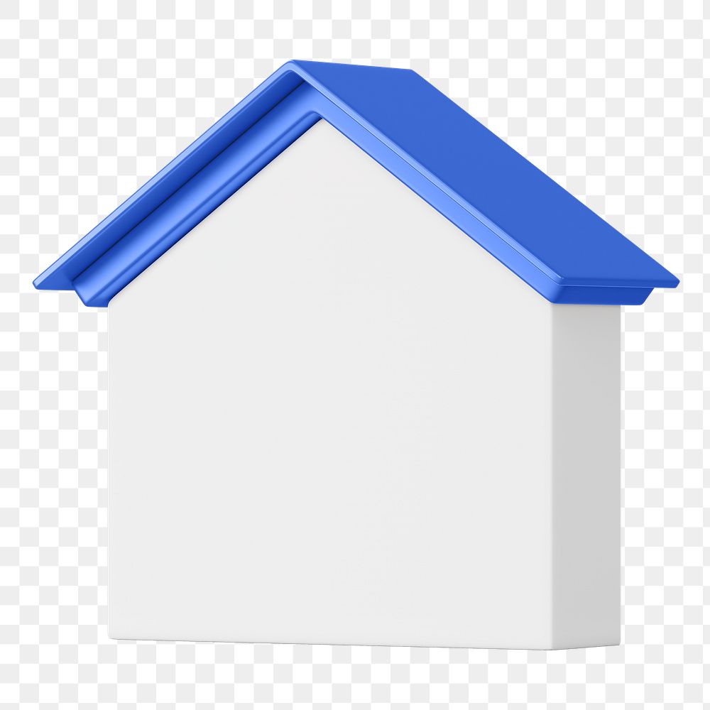 PNG 3D home shape, element illustration, transparent background
