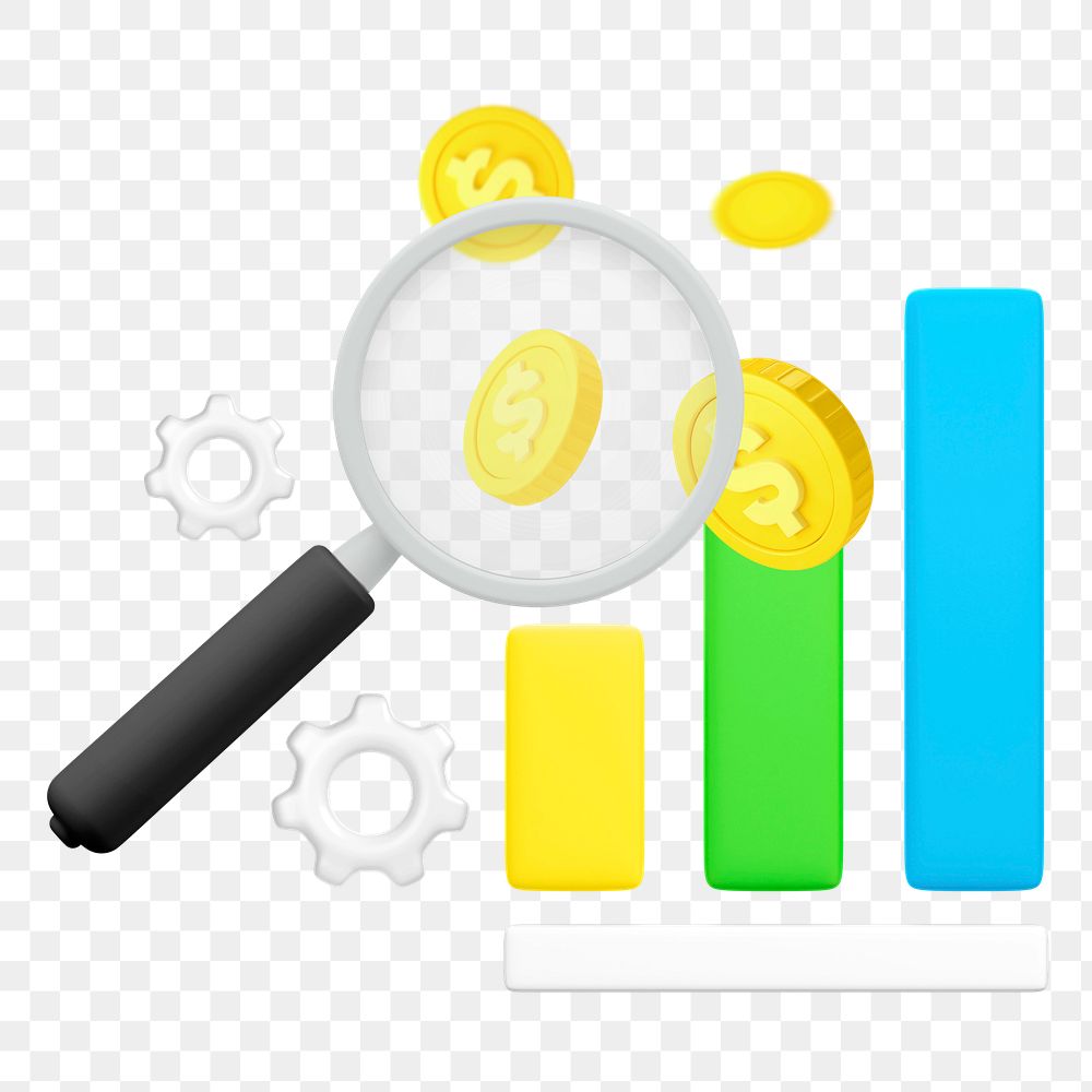 PNG 3D profit finding solution, element illustration, transparent background