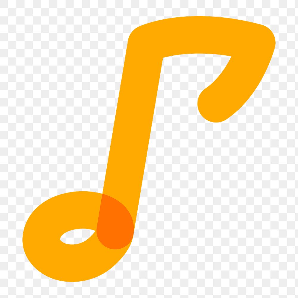 Png music note doodle line art, transparent background