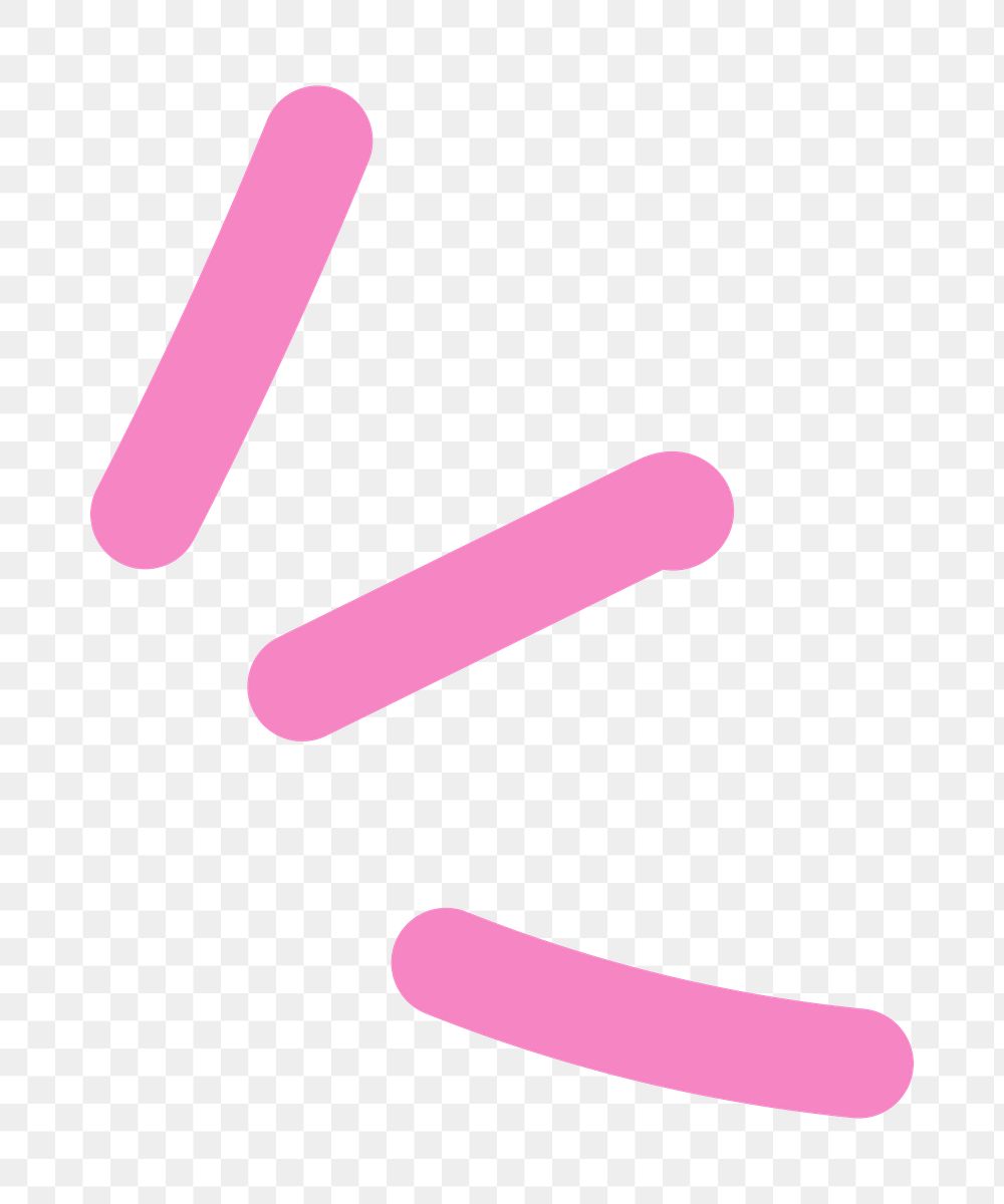 Png pink doodle line art, transparent background