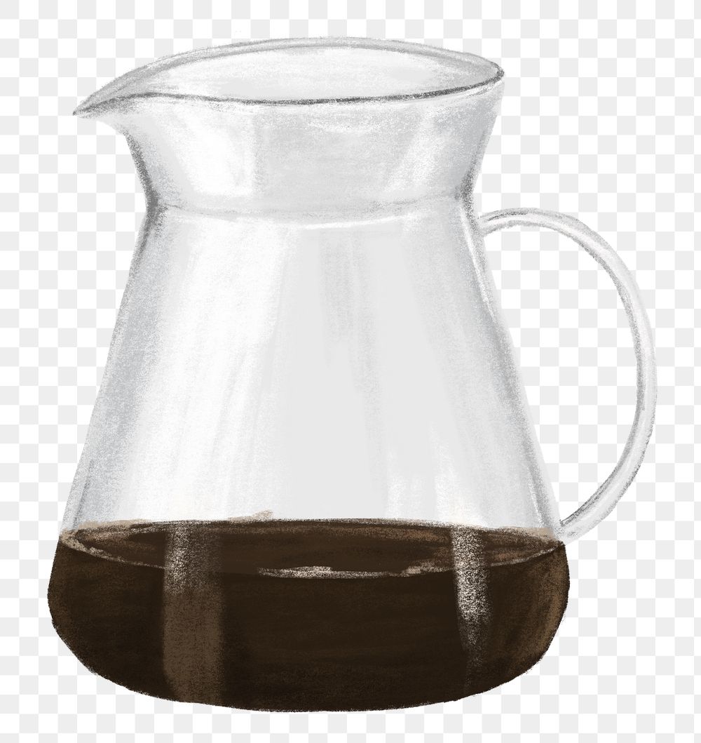 Drip coffee png, aesthetic illustration, transparent background