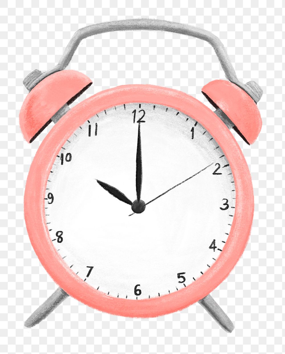 Alarm clock png, aesthetic illustration, transparent background