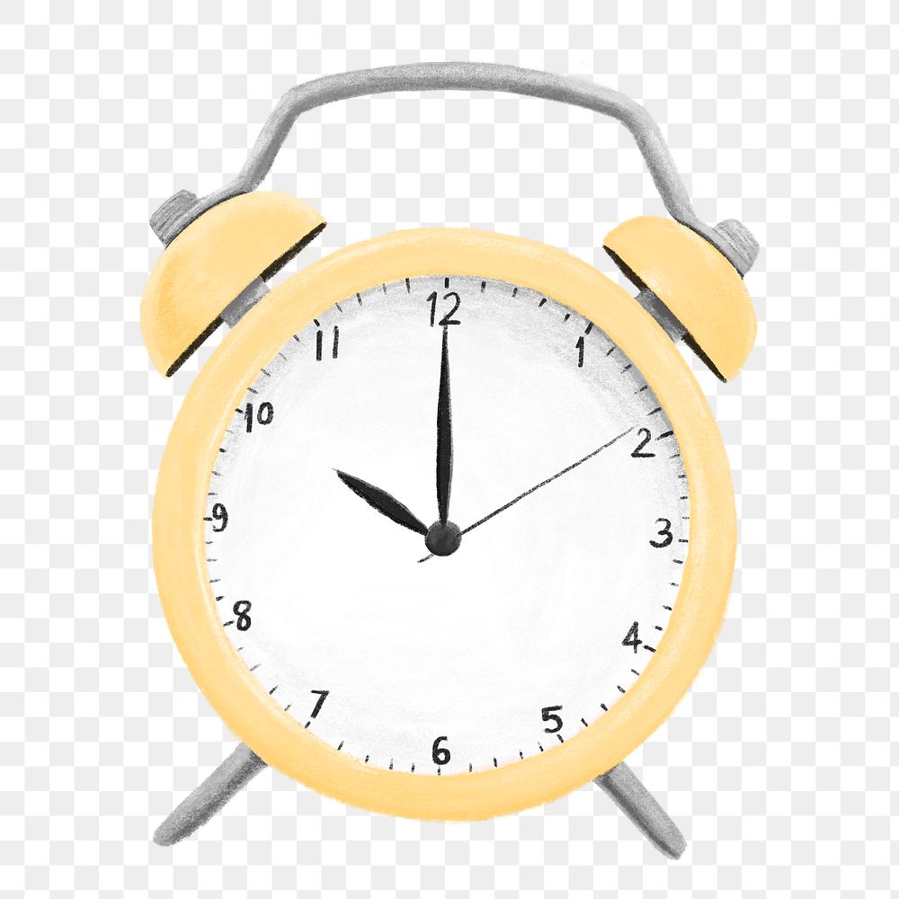 Alarm clock png, aesthetic illustration, transparent background