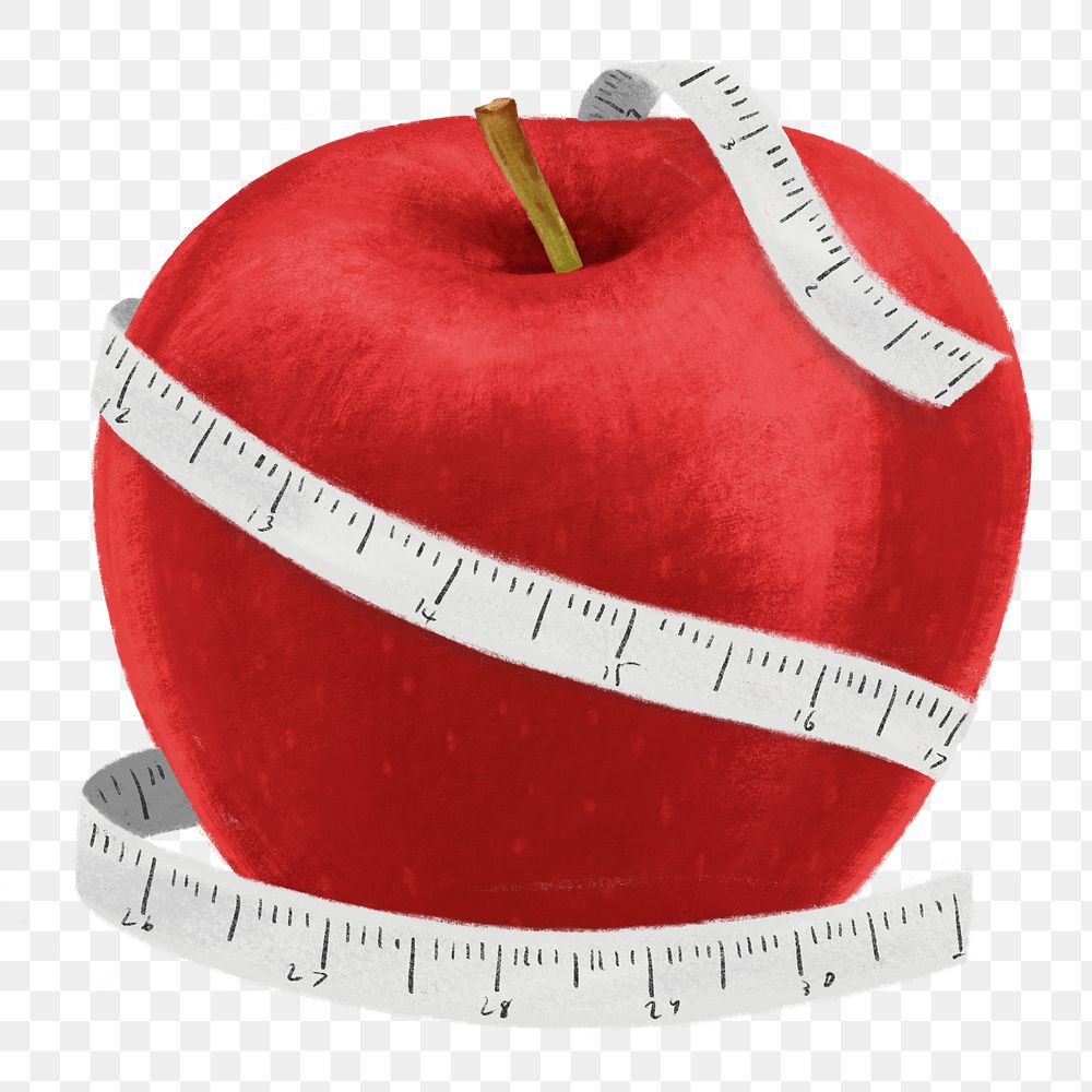 A Red Apple With A Centimeter Tape Measure Surrounding It Placed On A,  Organic, Instrument, Weight PNG Transparent Image and Clipart for Free  Download
