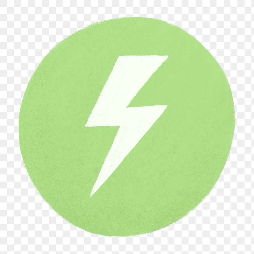 Electricity symbol png, aesthetic illustration, transparent background