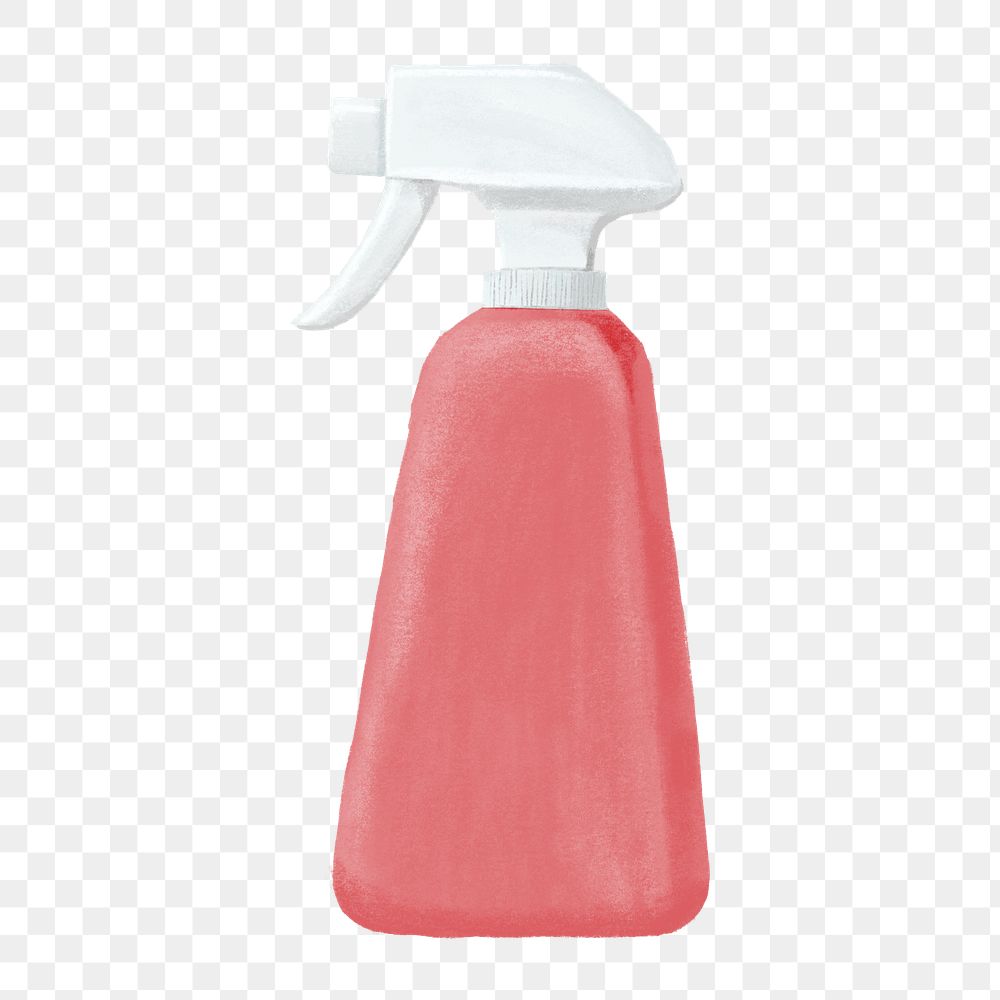 Spray bottle png, cleaning supply illustration, transparent background