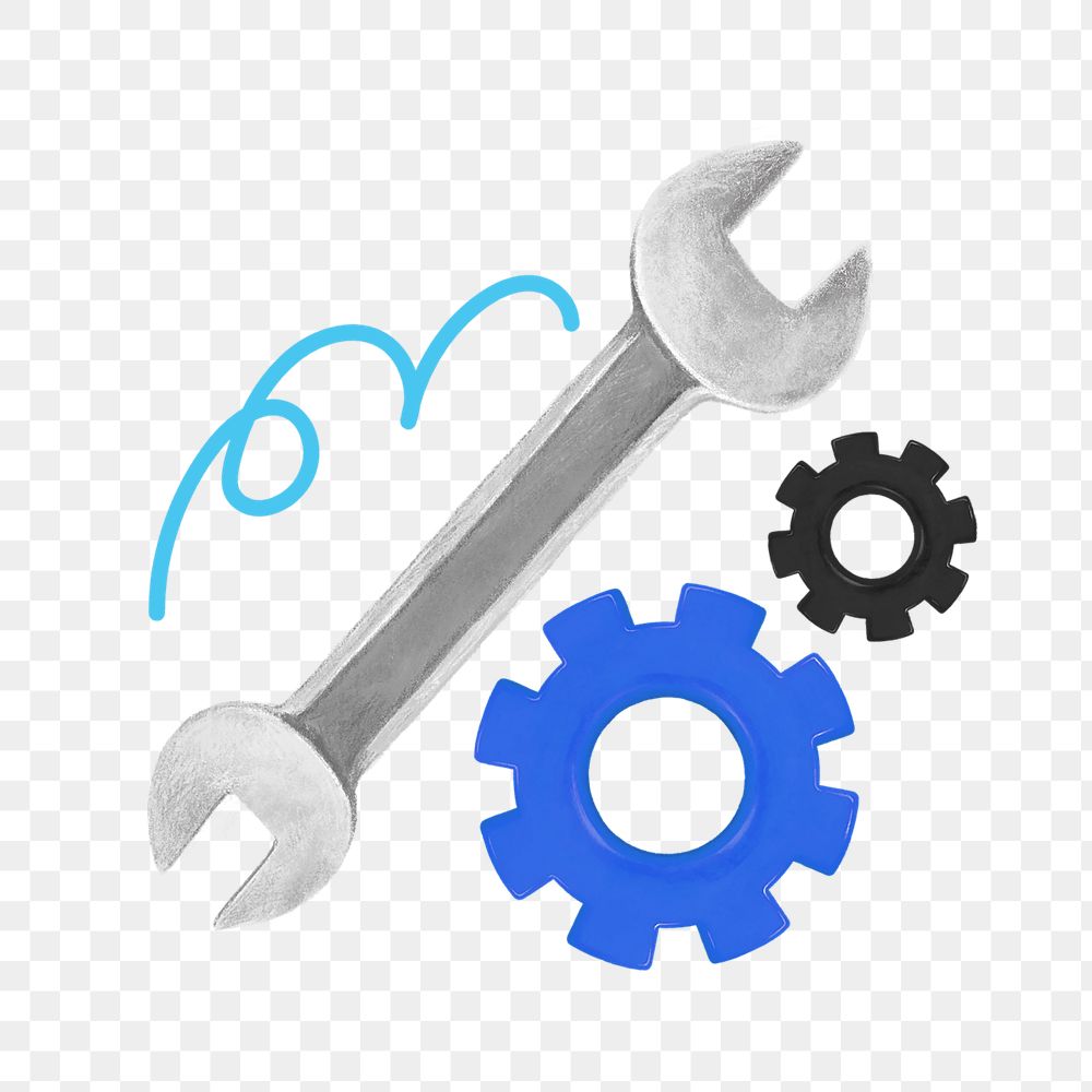 Repair tool png, aesthetic illustration, transparent background