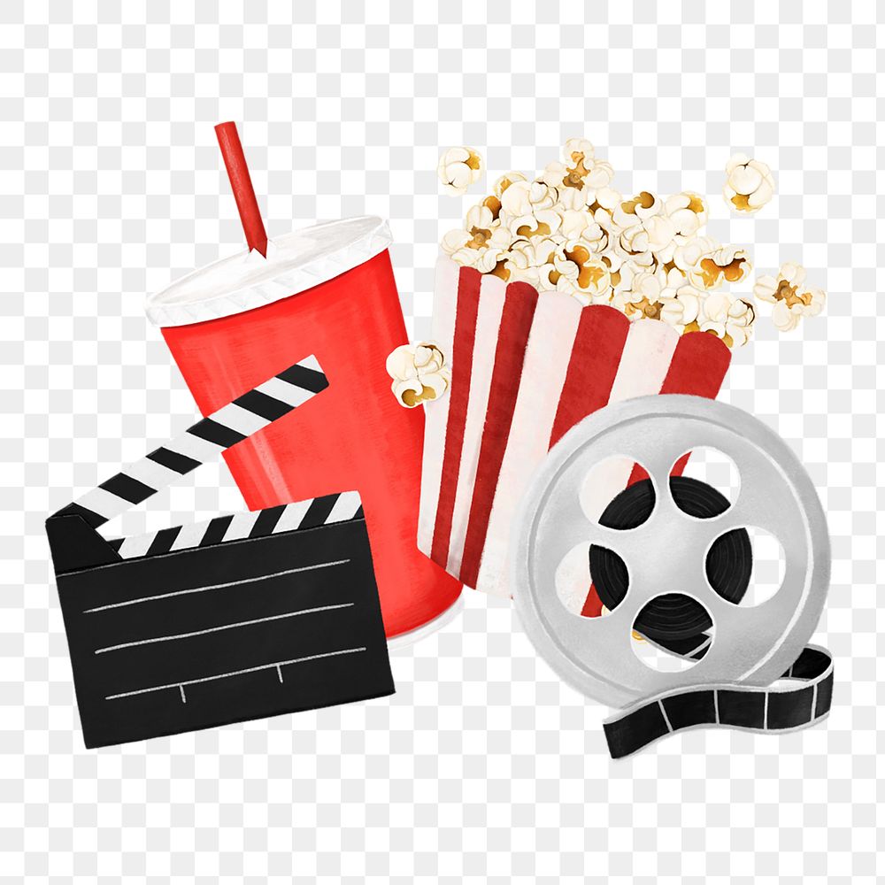 Movie watching png, entertainment illustration, transparent background