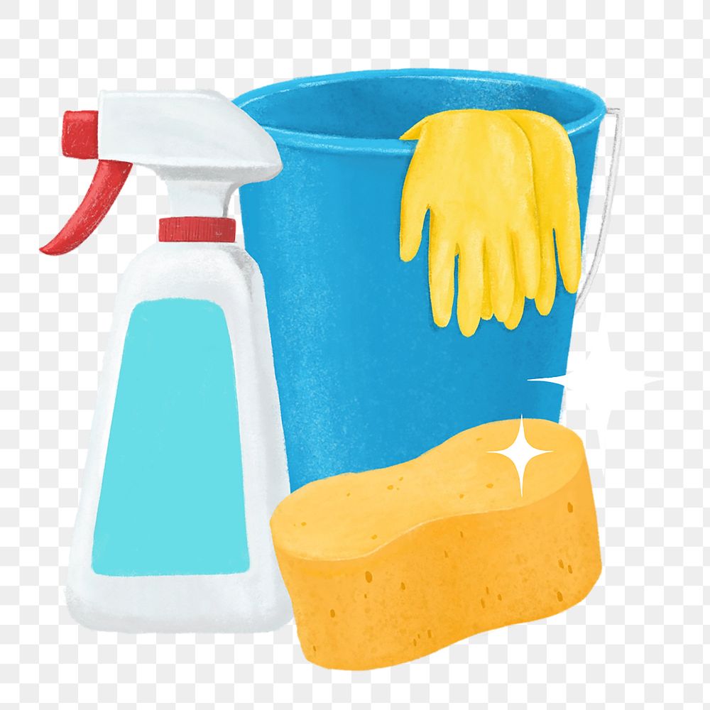 Household chores png, cleaning supply, transparent background
