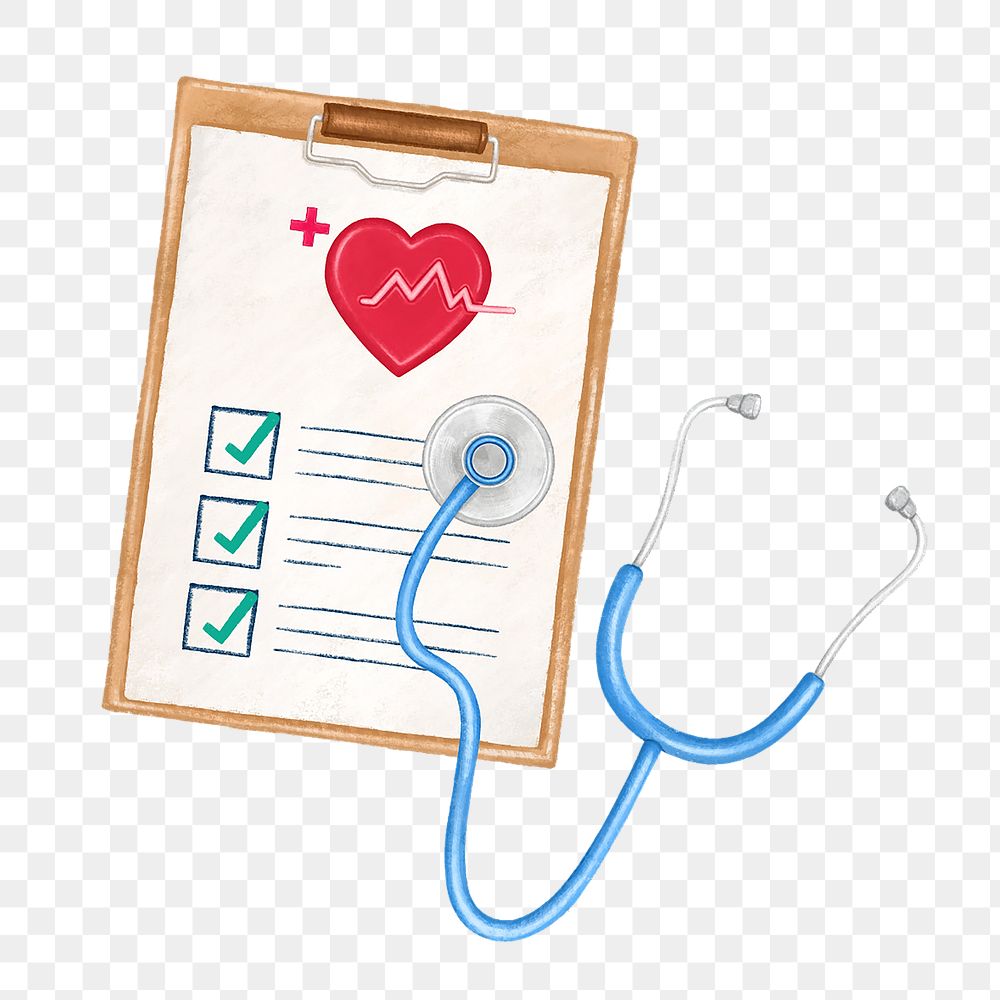Health checkup png, aesthetic illustration, transparent background
