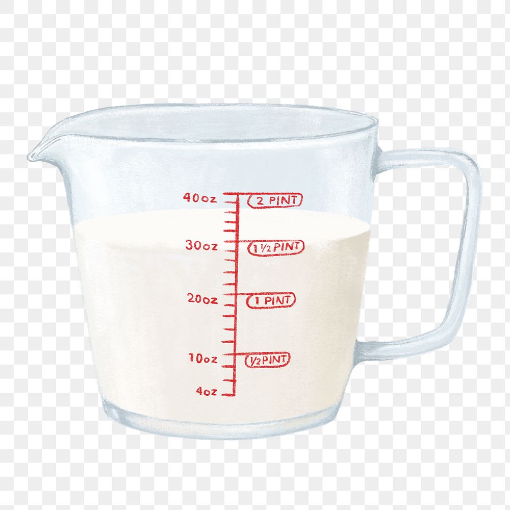 Measured milk png, aesthetic illustration, transparent background