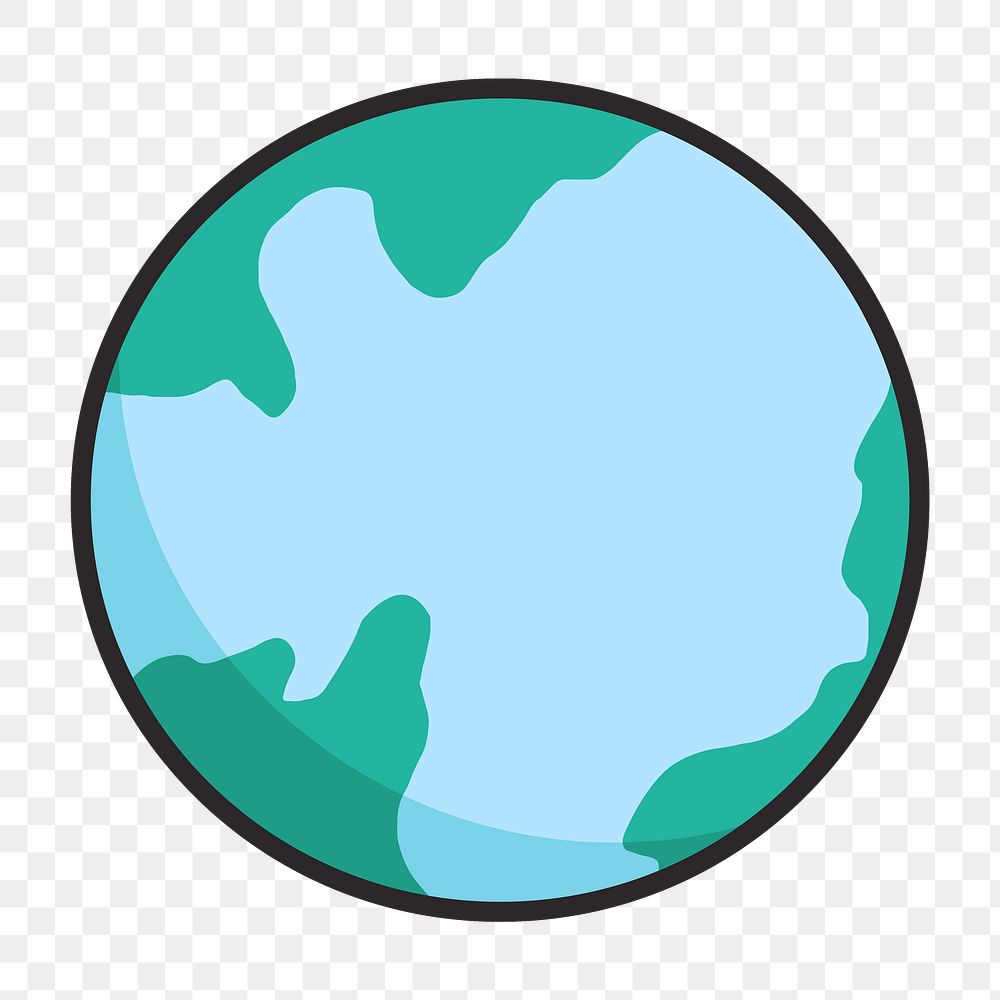 Planet earth png, retro illustration, transparent background