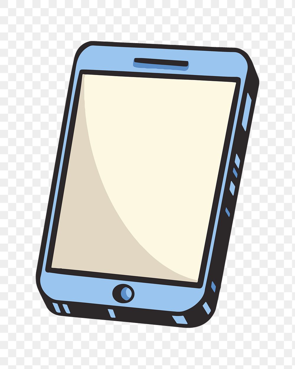 Smartphone icon png, retro illustration, transparent background