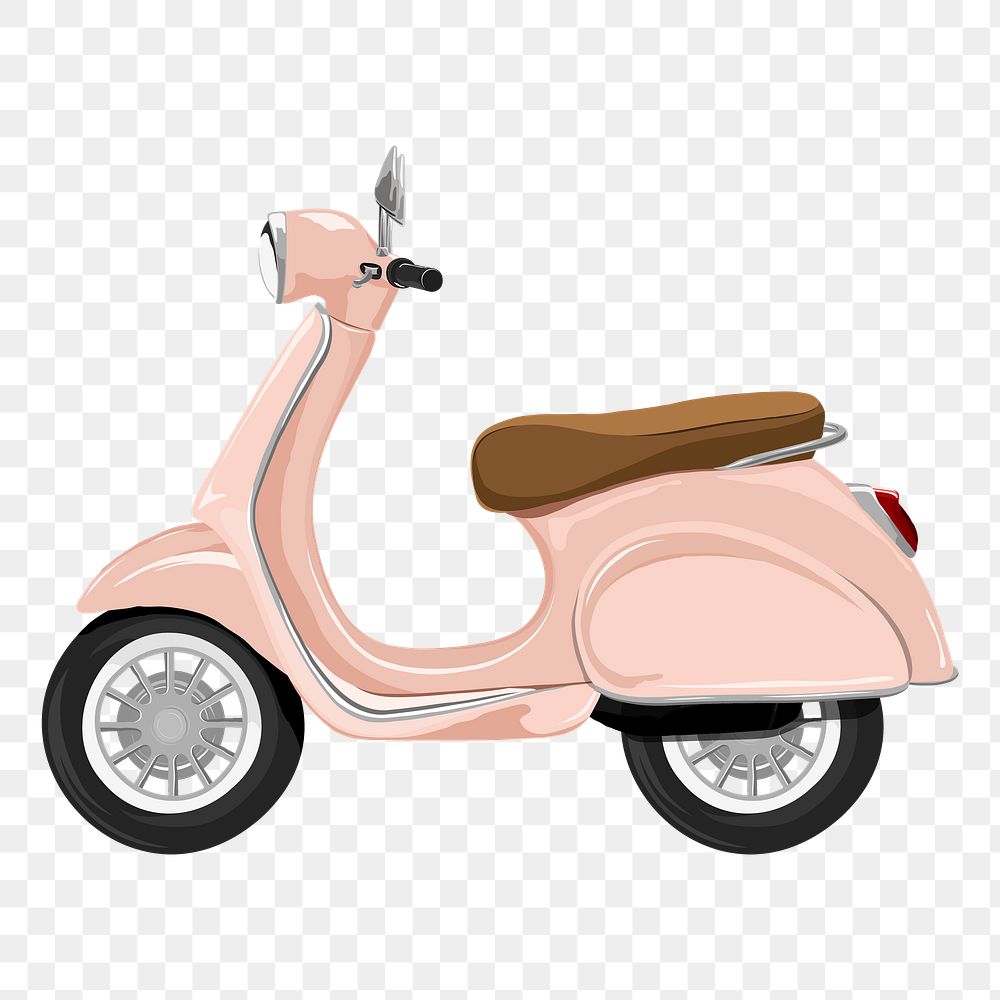 Pink scooter png vehicle illustration, transparent background