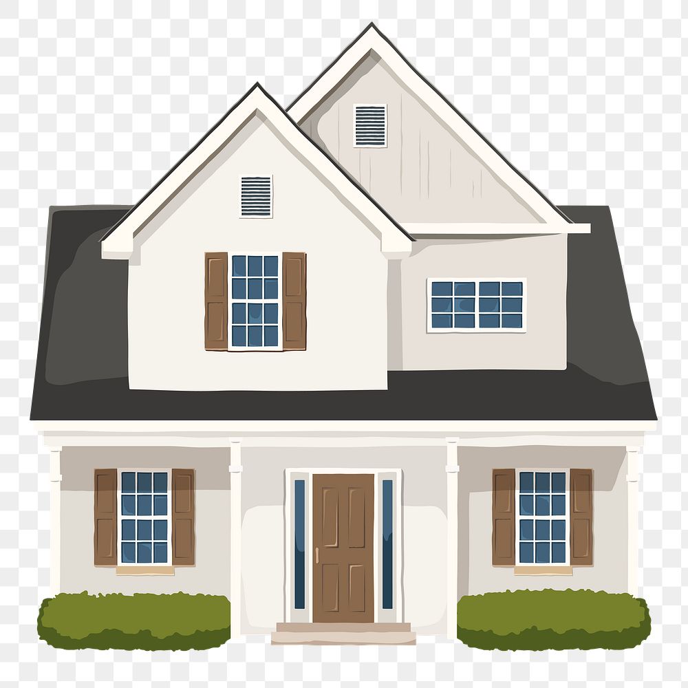 Traditional house png real estate illustration, transparent background