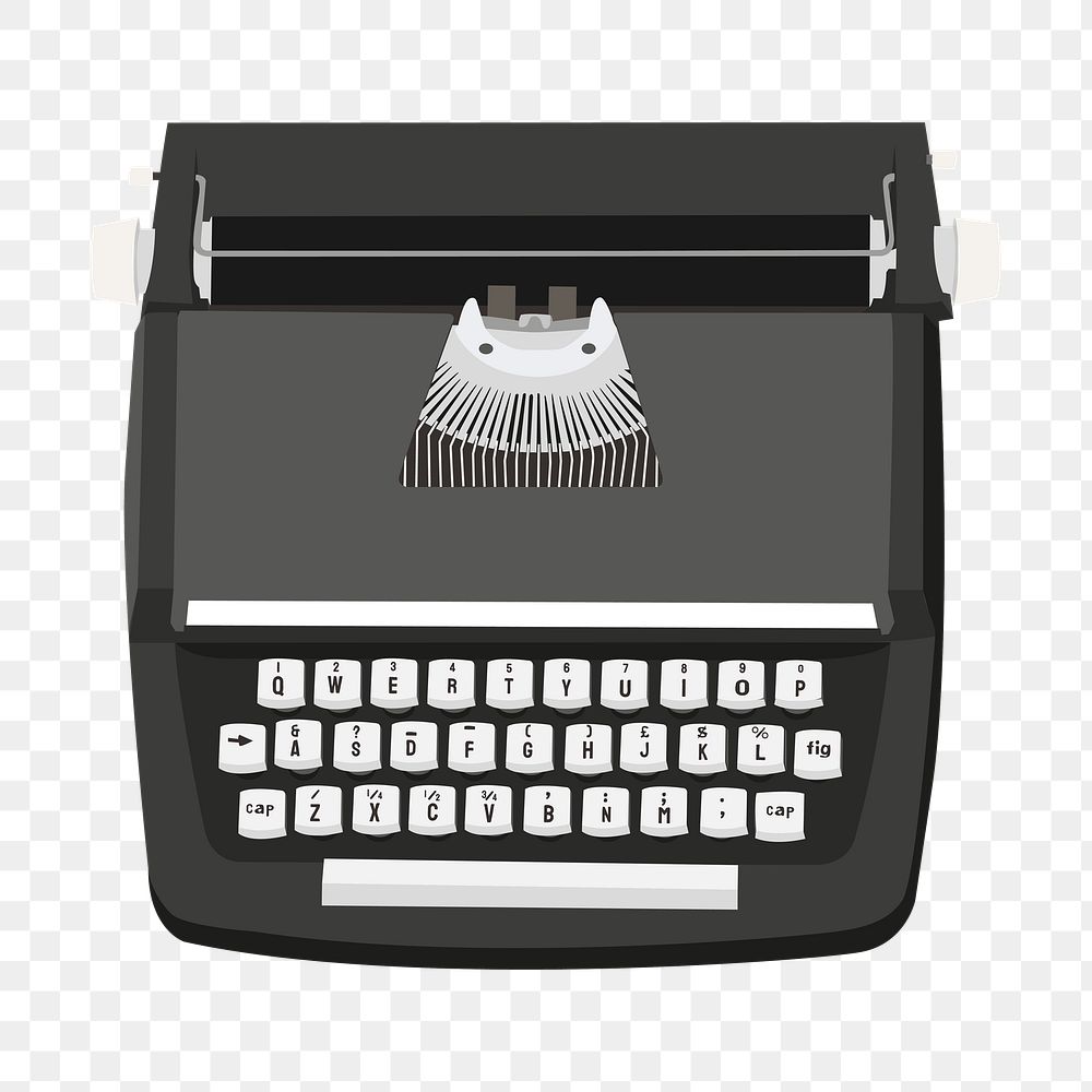 PNG retro black typewriter,