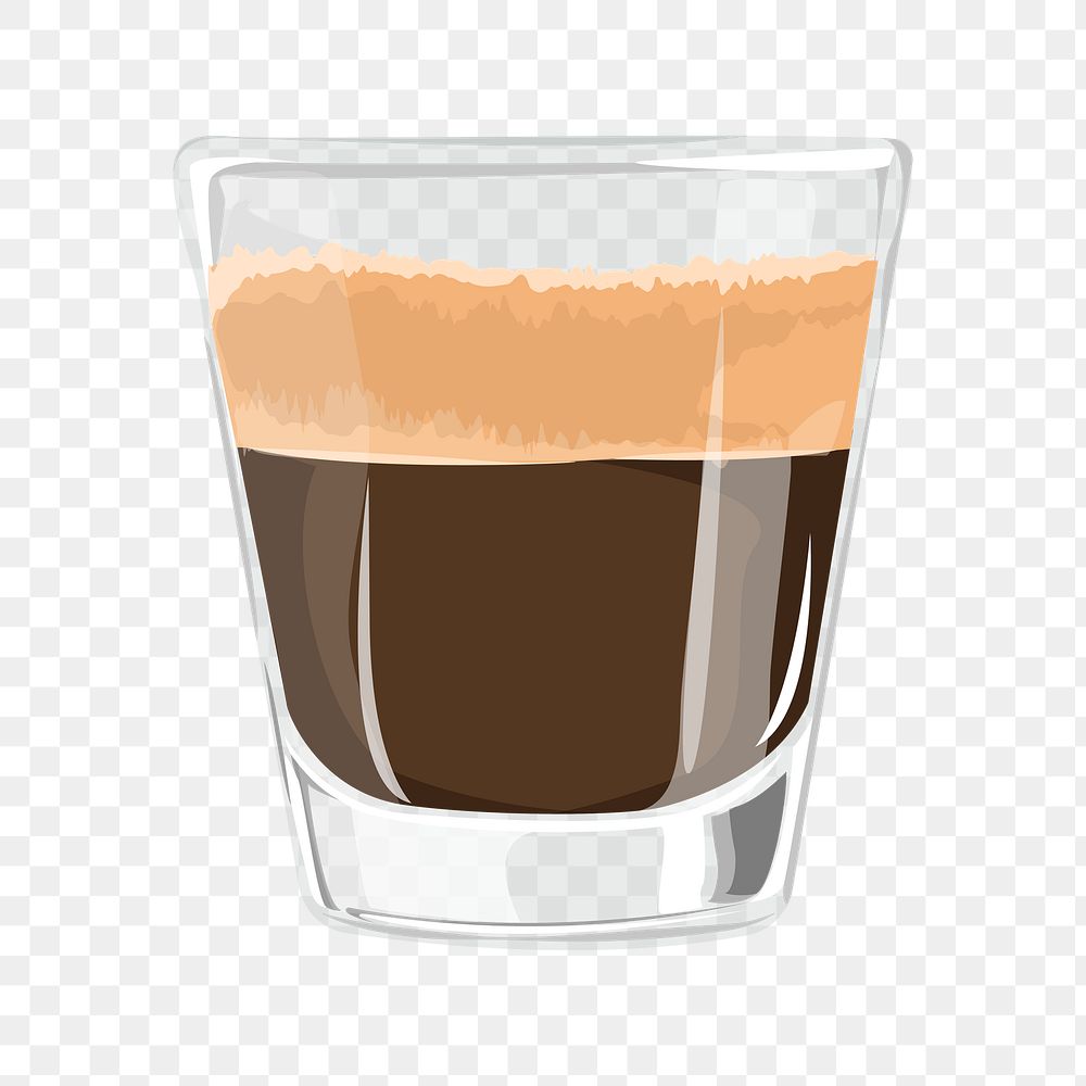 Espresso shot png morning beverage illustration, transparent background