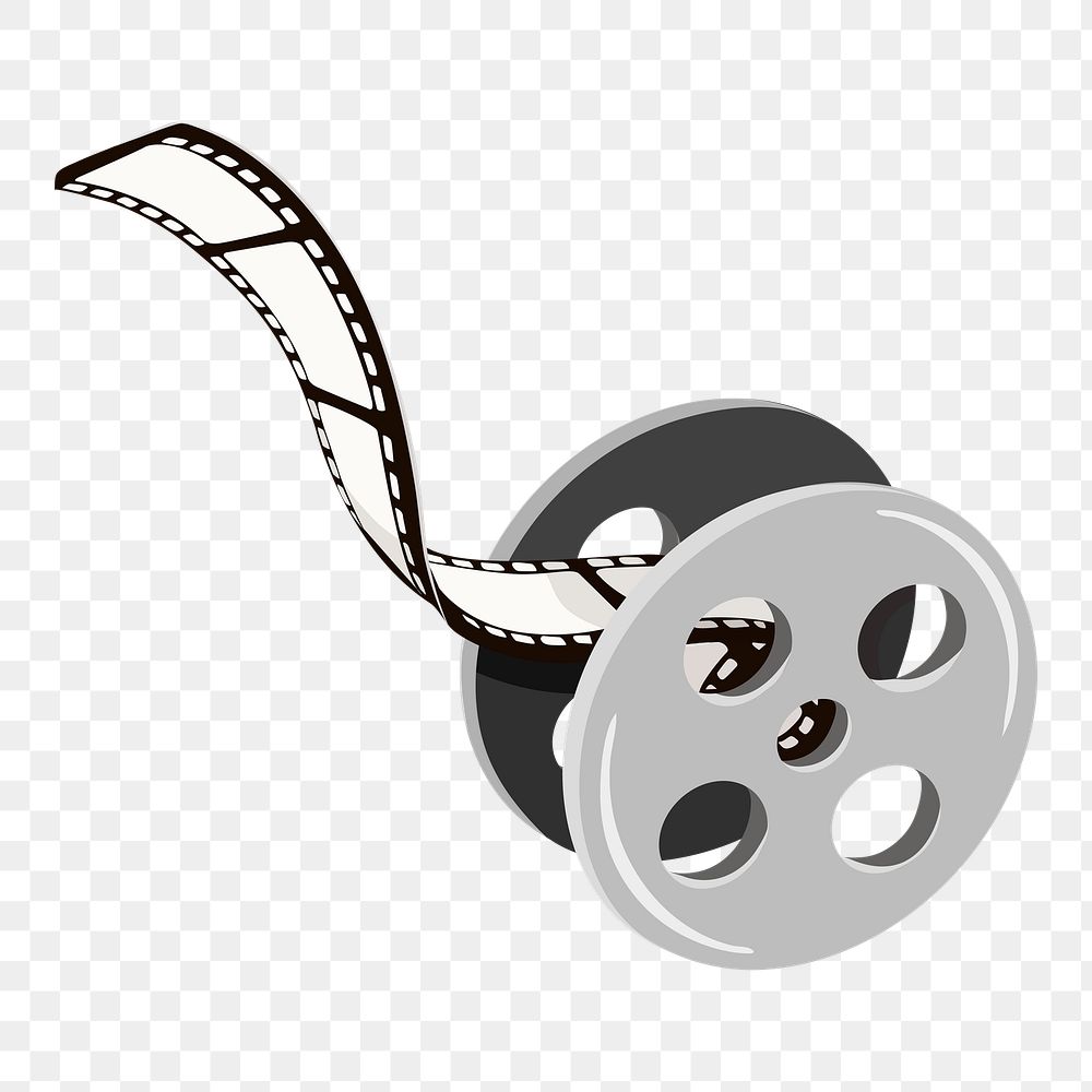 Movie film reel, transparent background