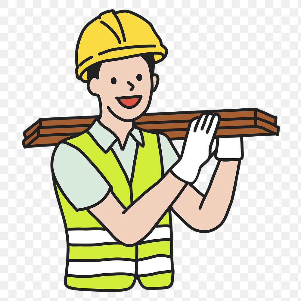 PNG Civil engineer construction worker sticker, transparent background