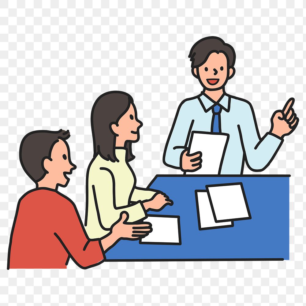 PNG Business meeting teamwork, collage element, transparent background