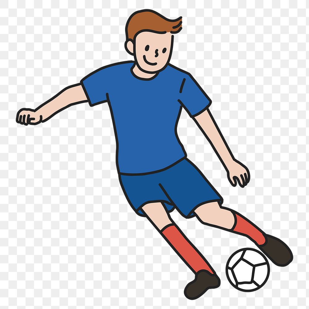PNG Man playing football sticker, transparent background