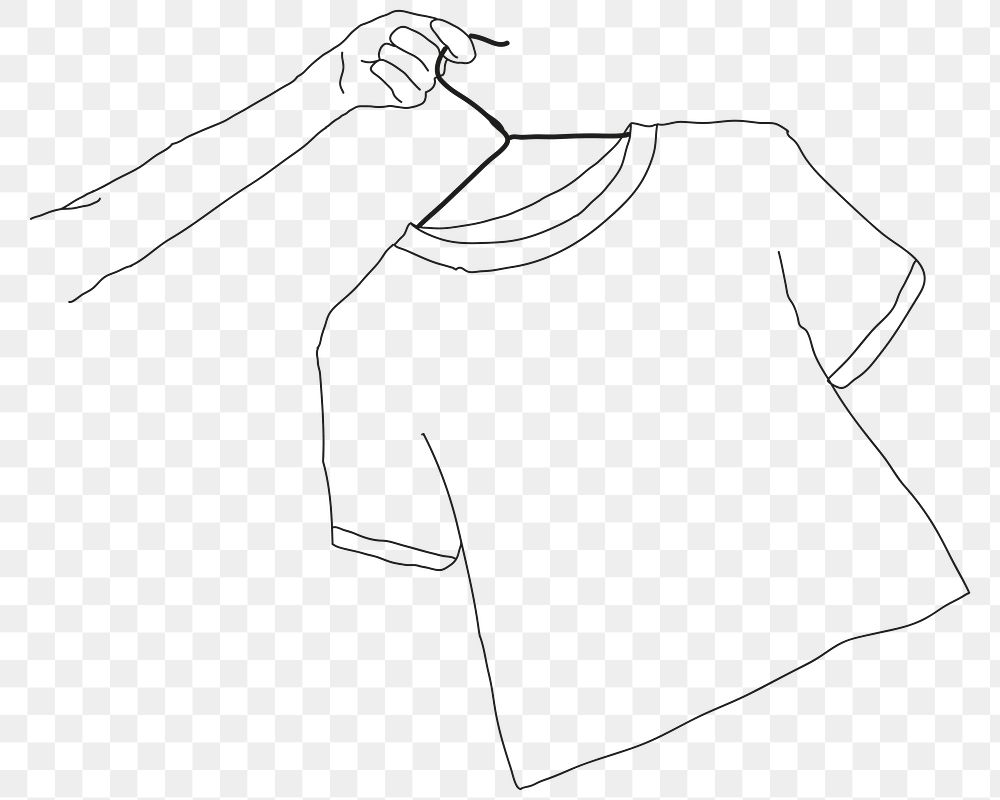 T-shirt png line art, transparent background