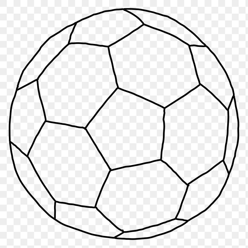 Football png line art, transparent background