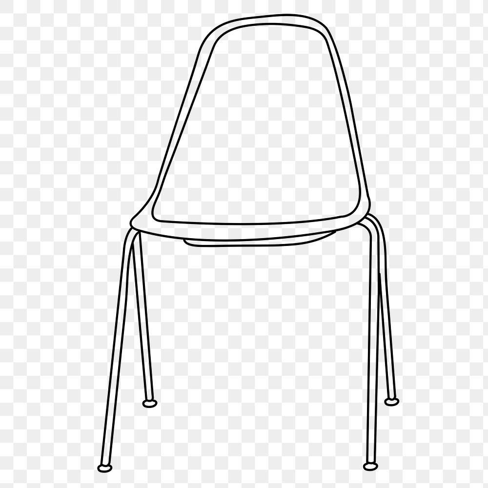 Chair furniture png line art illustration, transparent background