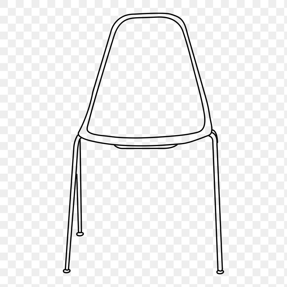 Chair furniture png line art illustration, transparent background