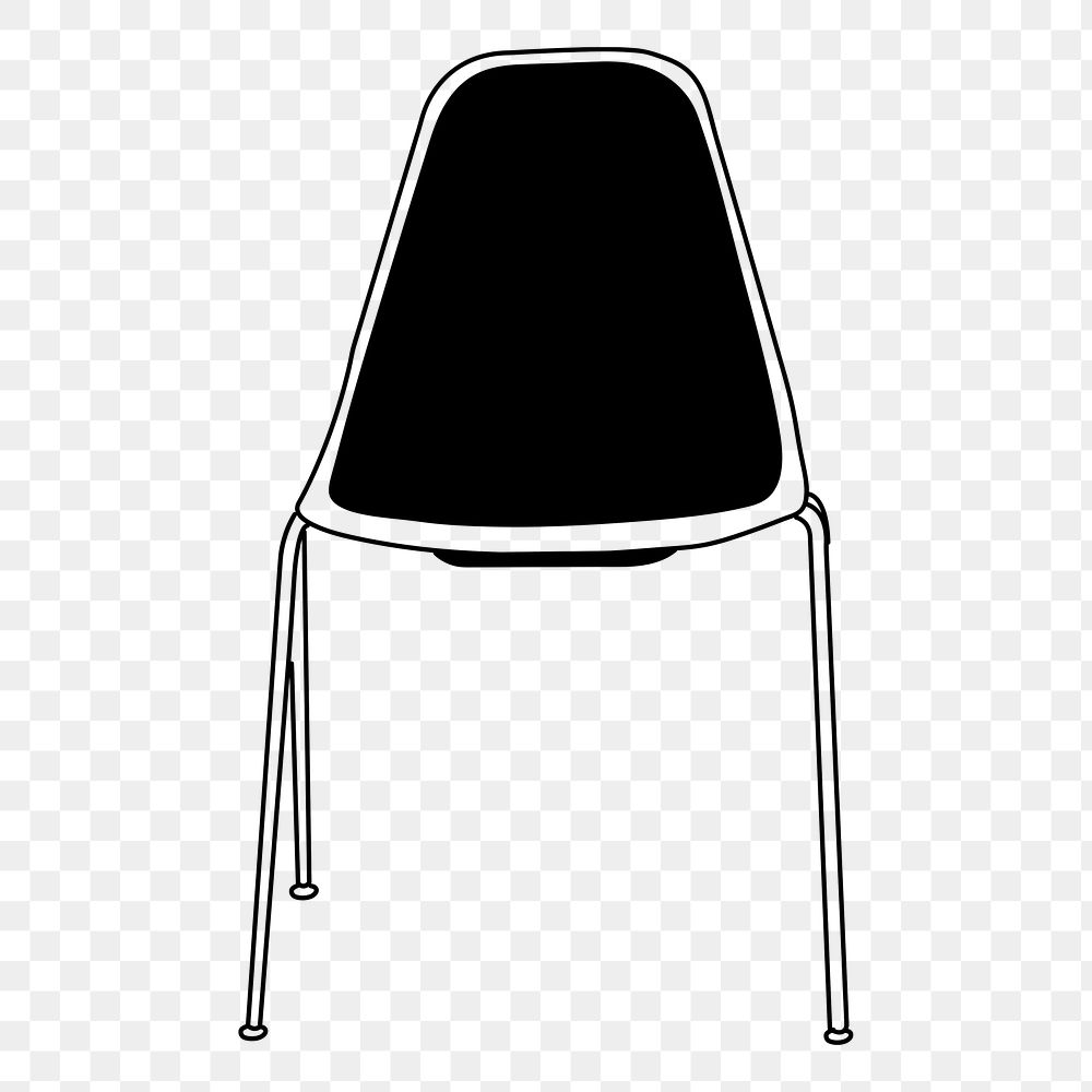 Chair furniture png line art illustration, transparent background