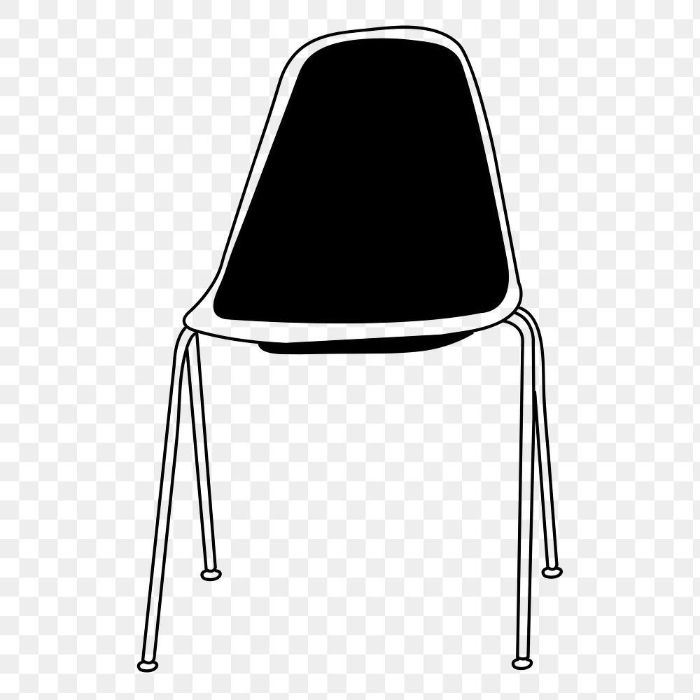 Chair furniture png line art illustration, transparent background