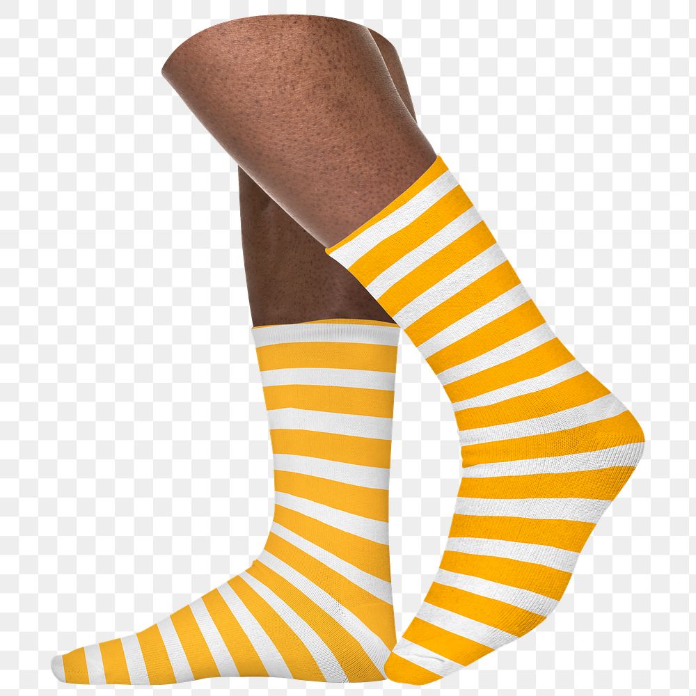 PNG striped socks, collage element, transparent background