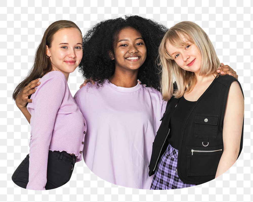 PNG happy girls, collage element, transparent background