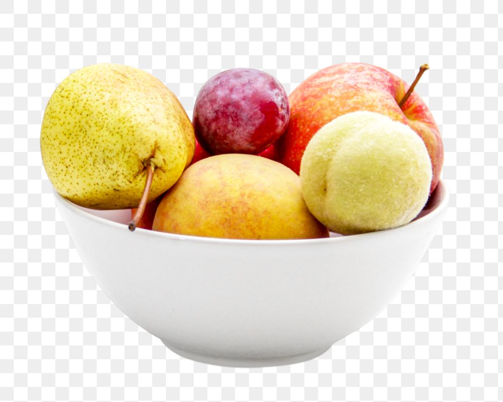 Fruit bowl png collage element, transparent background