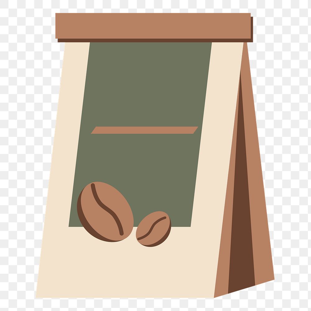PNG Coffee bag illustration sticker, transparent background