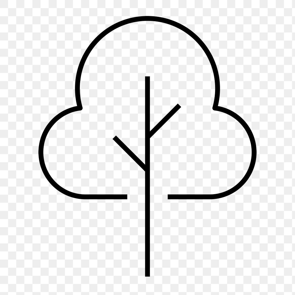 Tree environment png icon, line art design, transparent background