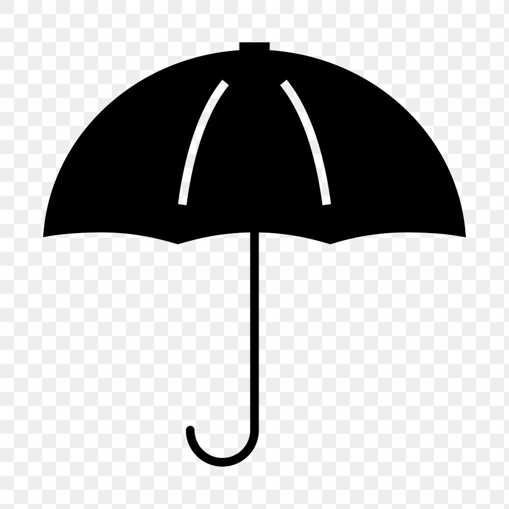 Umbrella weather png icon, line art design, transparent background