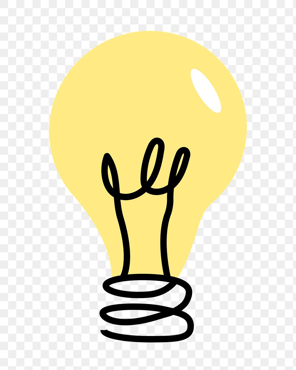 Light bulb png icon, line art design, transparent background