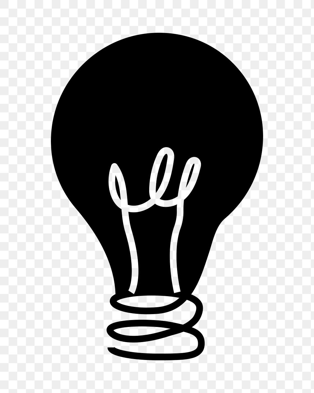 Light bulb png icon, line art design, transparent background