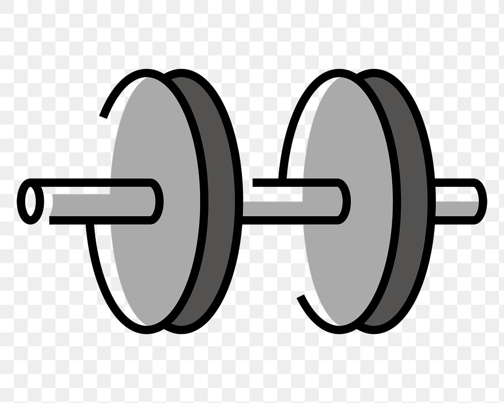 Dumb bell fitness png icon, line art design, transparent background