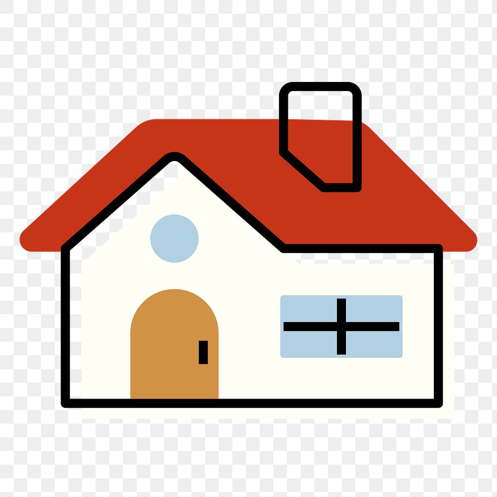 Home png icon, line art design, transparent background