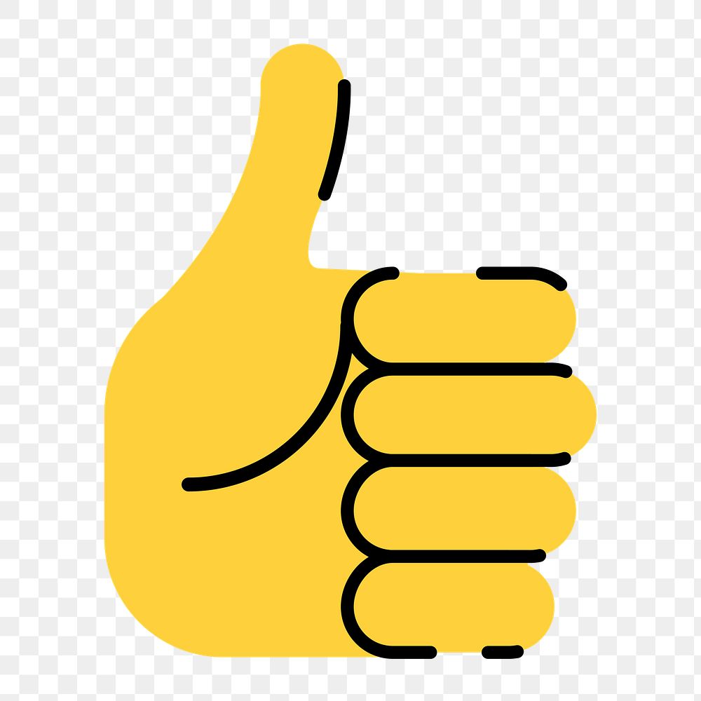 Thumbs up hand png icon, line art design, transparent background