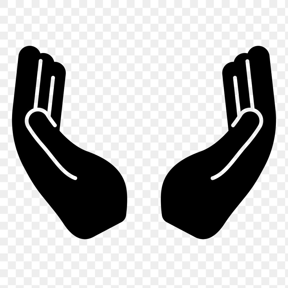 Praying hands png icon, line art design, transparent background