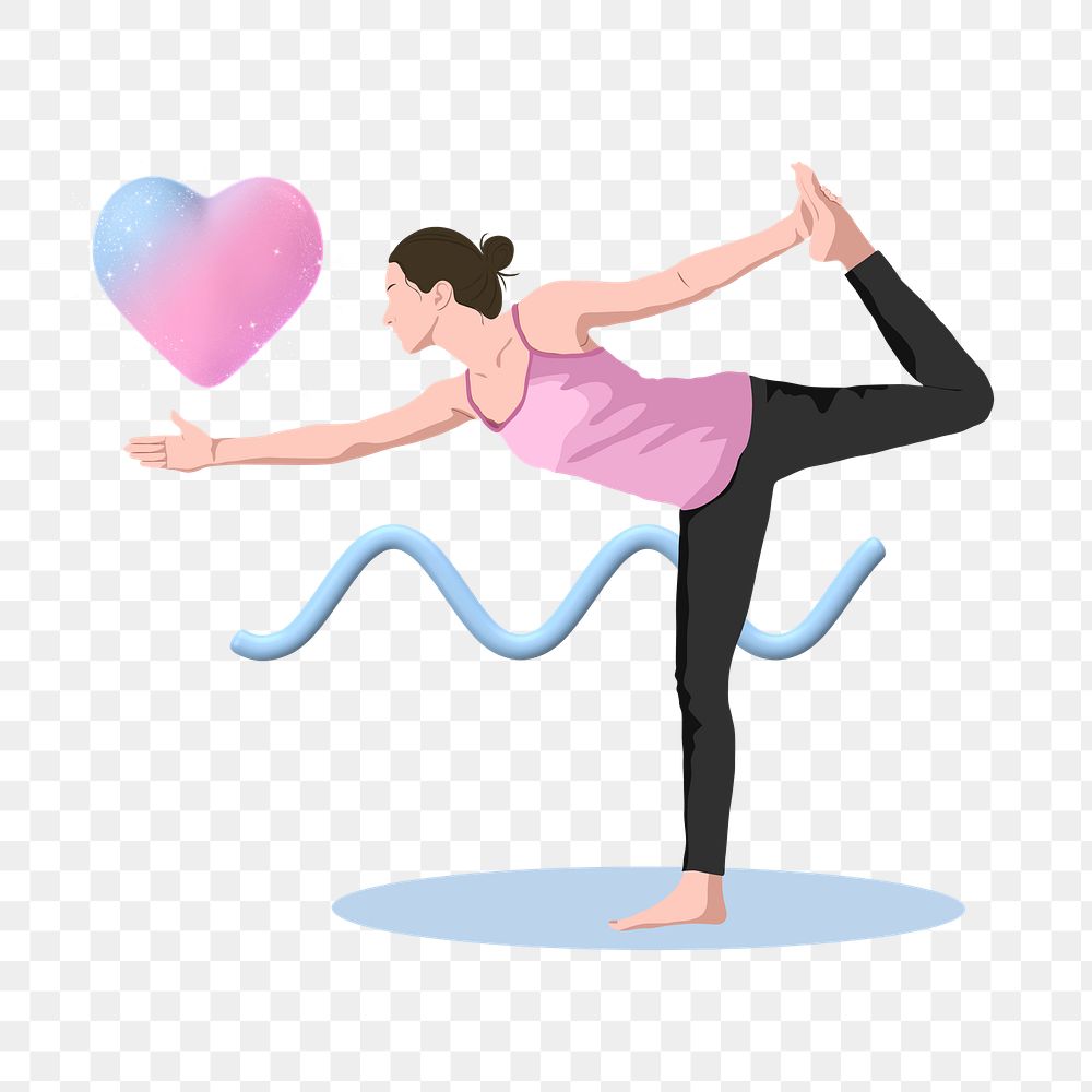 Yoga png sticker,  vector illustration transparent background