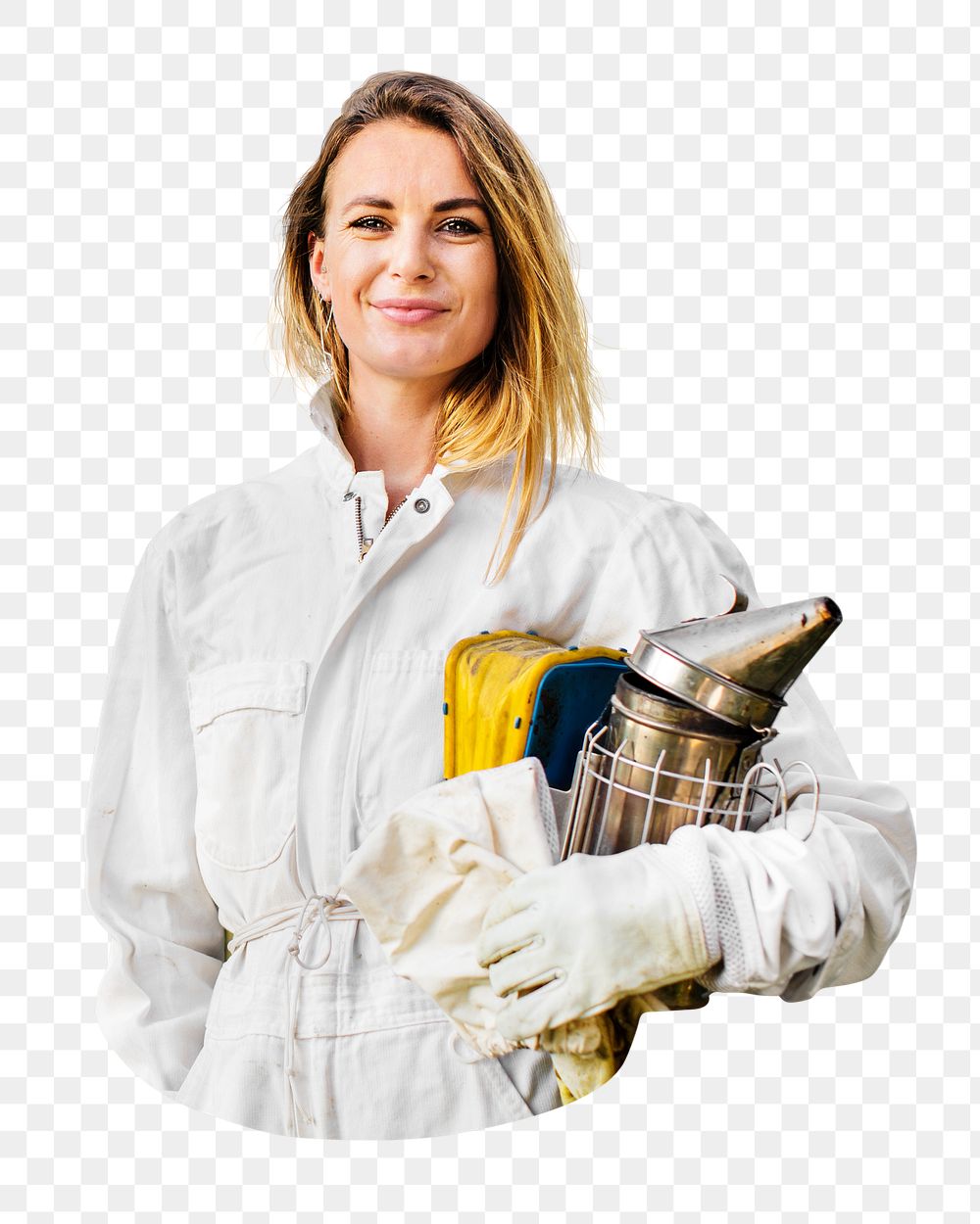 PNG Female beekeeper collage element, transparent background